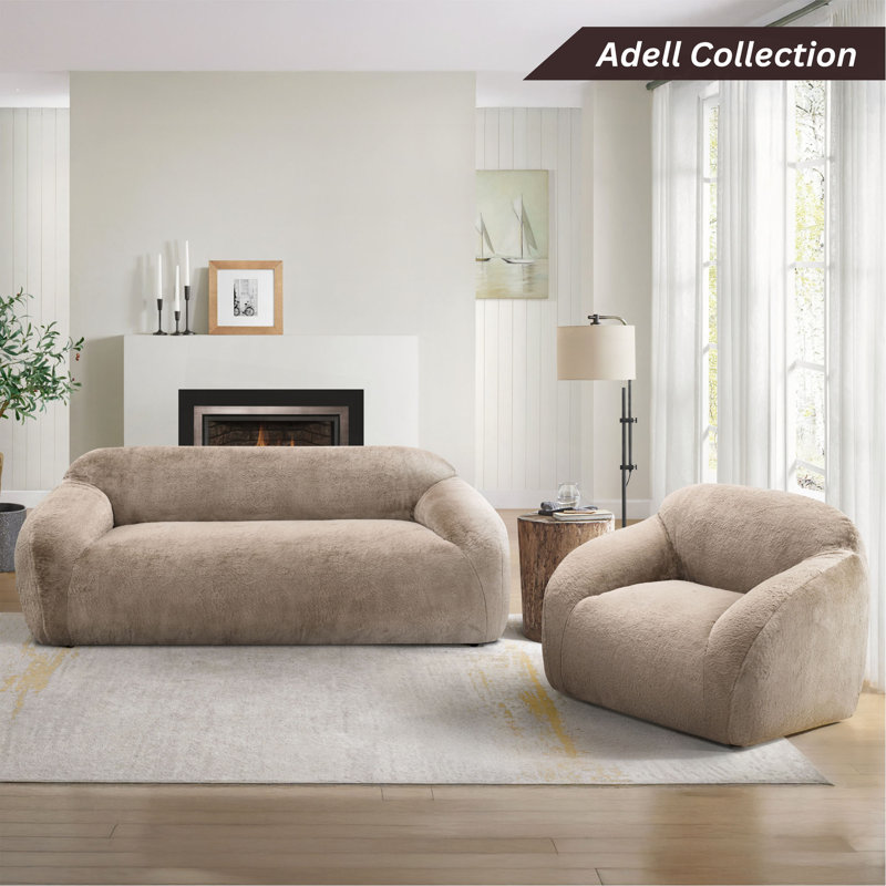 Canapé 1 pièce Adell, Tan faux fur