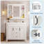 Meuble-lavabo de haute qualité de 36 po avec lavabo supérieur, armoire de rangement moderne, 2 portes à fermeture douce et 2 tiroirs, meuble-lavabo simple-111837230