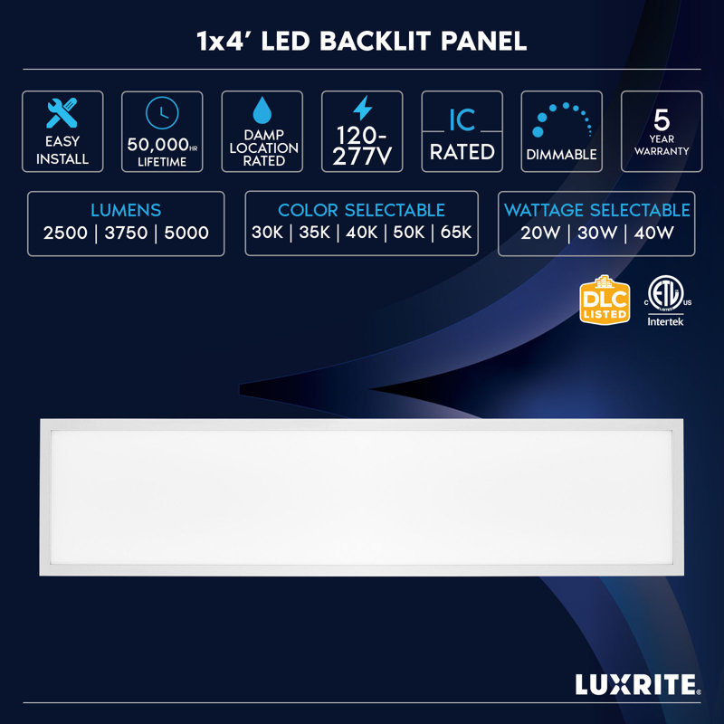 White Aluminum 48'' Adjustable LED Flat Panel Ceiling Light