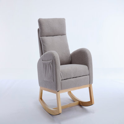 Teddy Upholstered Rocking Chair with Adjustable Footstool