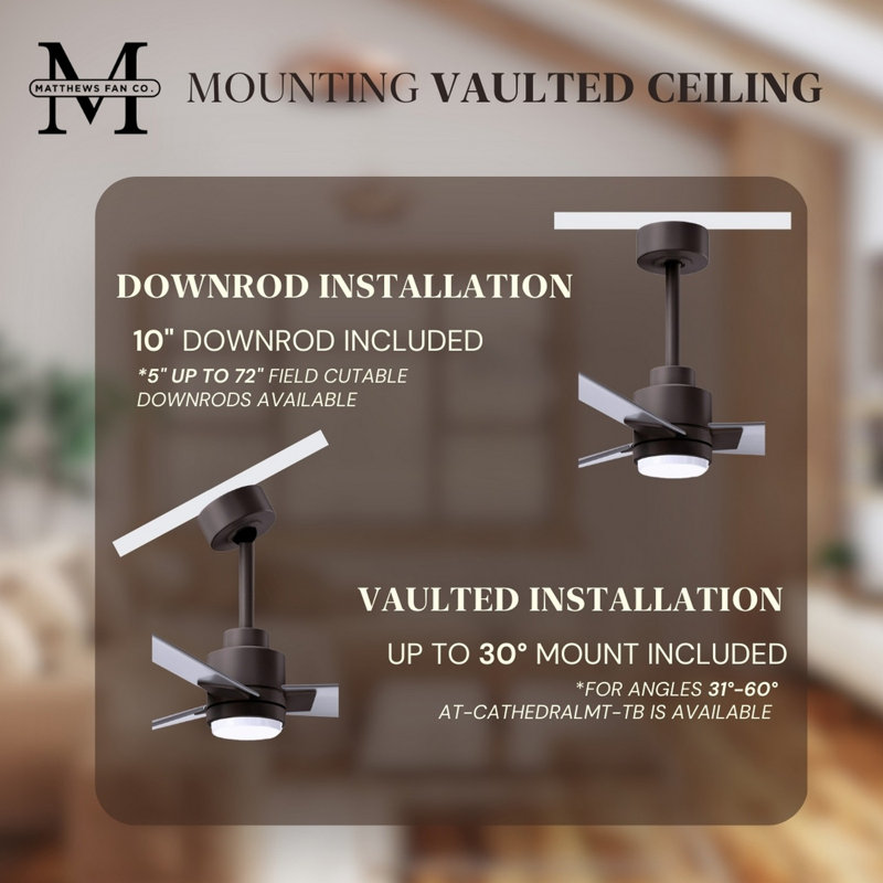 Alessandra - Three Blade Transitional Ceiling Fan -LED, Brushed Nickel, Textured Bronze, 56"