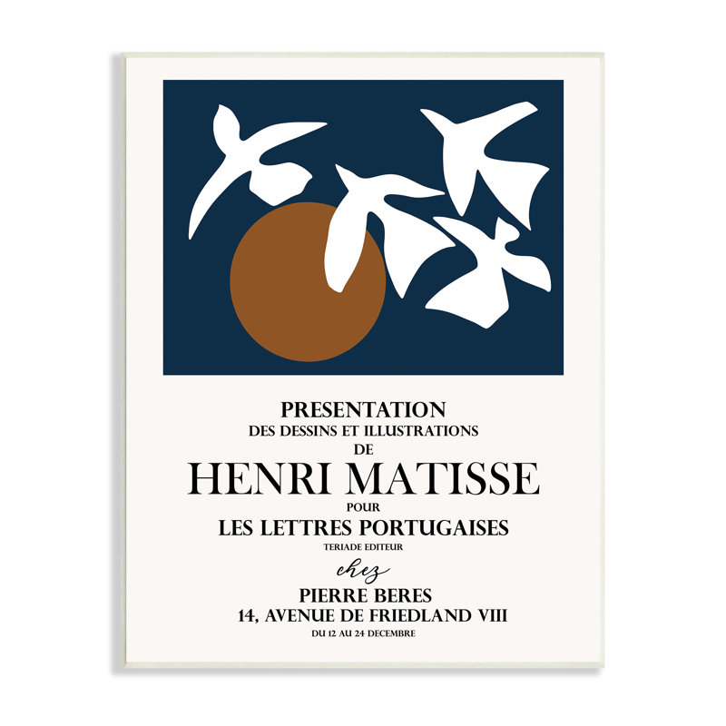 Flyer de collage historique soleil matisse, Plaque murale, L 13 po x H 13 po