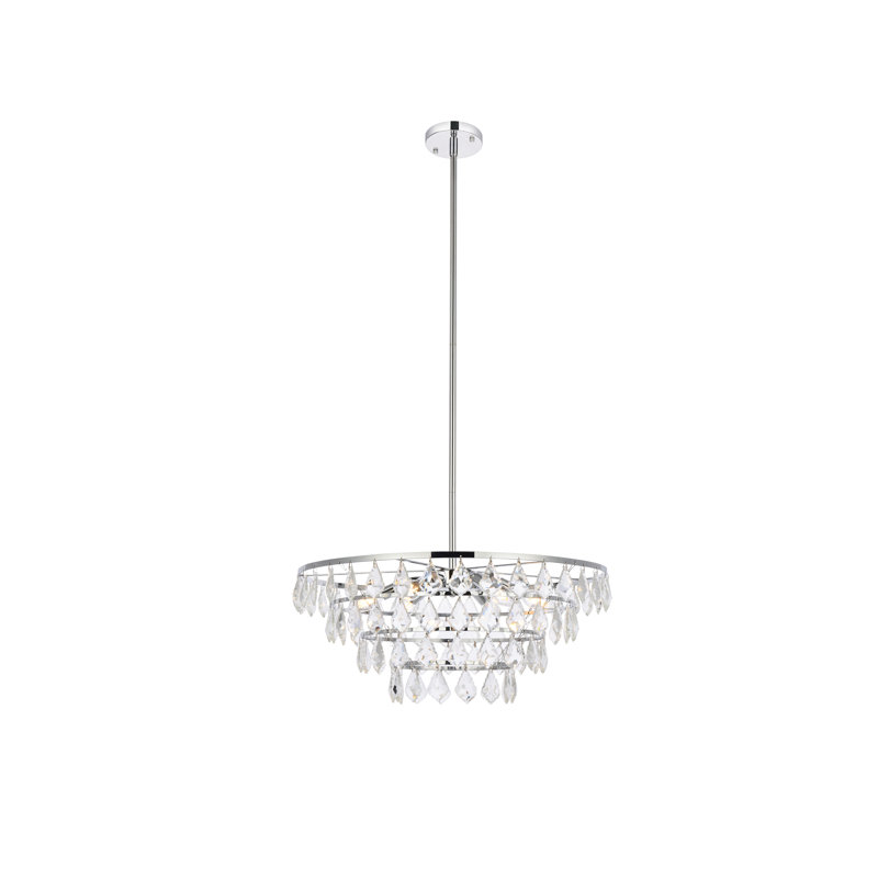 Marina Dimmable Tiered Chandelier, 58" H x 20" W x 20" D, Chrome