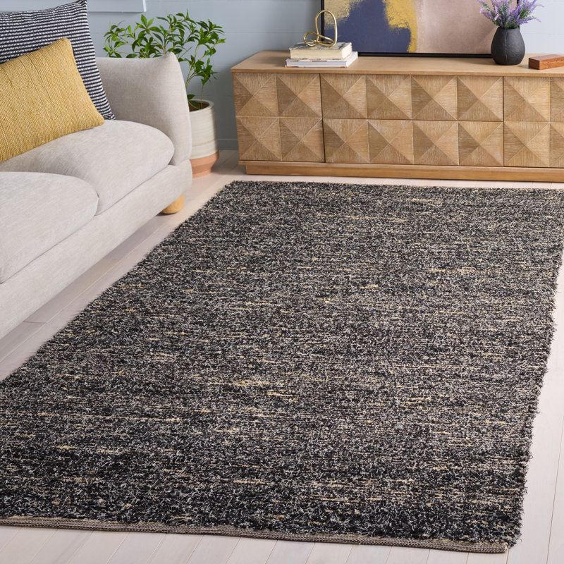 Tapis en coton tissé à la main sans motif Montauk 537, Rectangle 5 pi x 8 pi