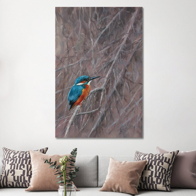 Kingfisher Waterside by David Stribbling - Wrapped Canvas Print, 152.5 cm H x 101.5 cm W