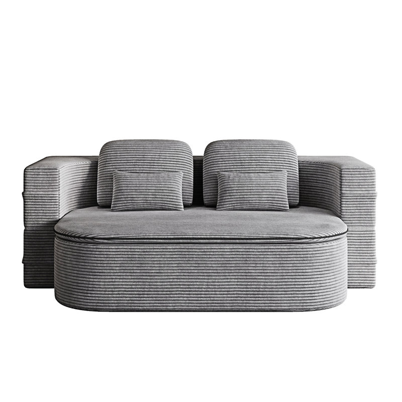 Foldable Sofa Convertible Sleeper Sofa Bed With Multi Functional Blanket, Corduroy Floor Folding Sofa Bed,  Floor Sofa Lounge Sofa   Bedroom Lounge Studio