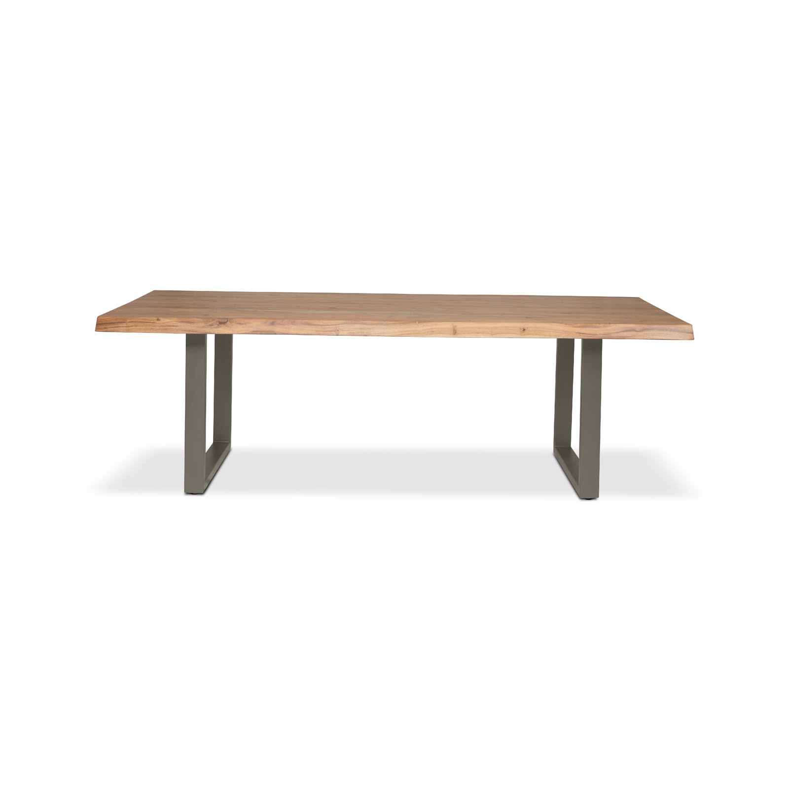 Colin Dining Table, 29.75"H x 79"L x 40"W, Pewter, Teak