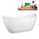 67" Streamline Soaking Matte White Freestanding Tub and Tray With Internal Drain