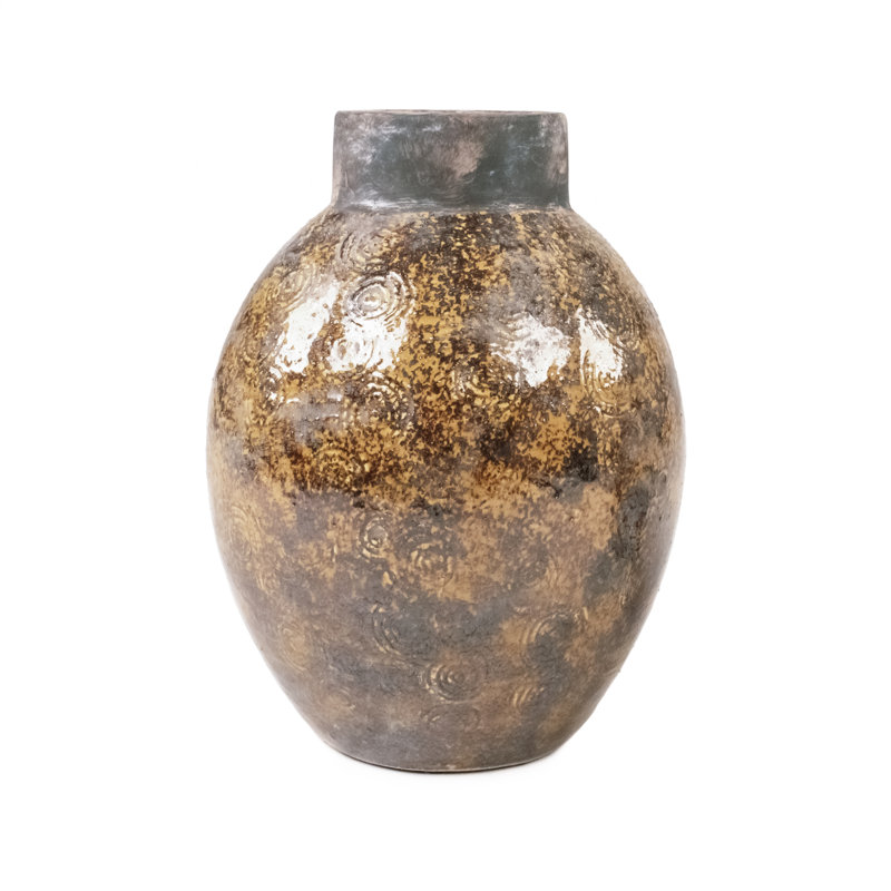 Vase texturé vieilli, H 12 po x l 8,5 po x P 8,5 po