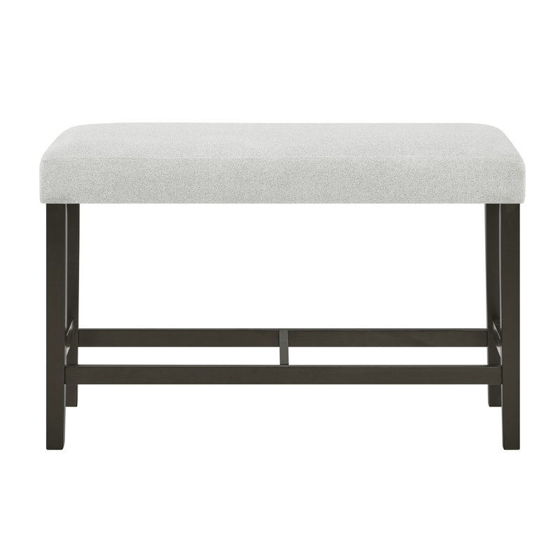 Banc de comptoir rembourré en bois Wyncote, gris pierre