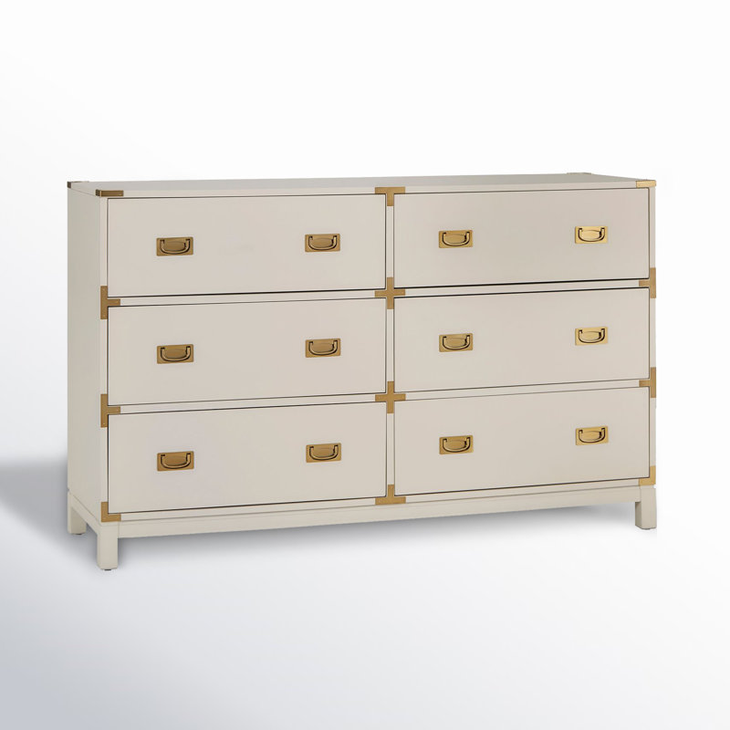 Commode 6 tiroirs Dania, Blanc
