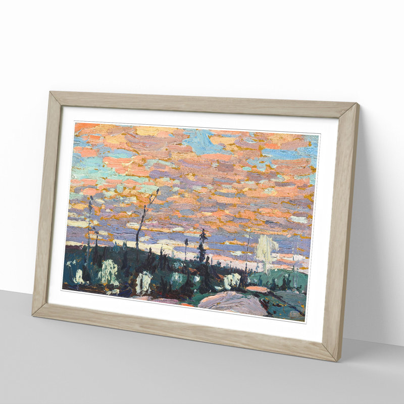 Wild Cherries by Tom Thomson - Picture Frame Painting, 36cm H x 48cm W x 2cm D, Oak Framed