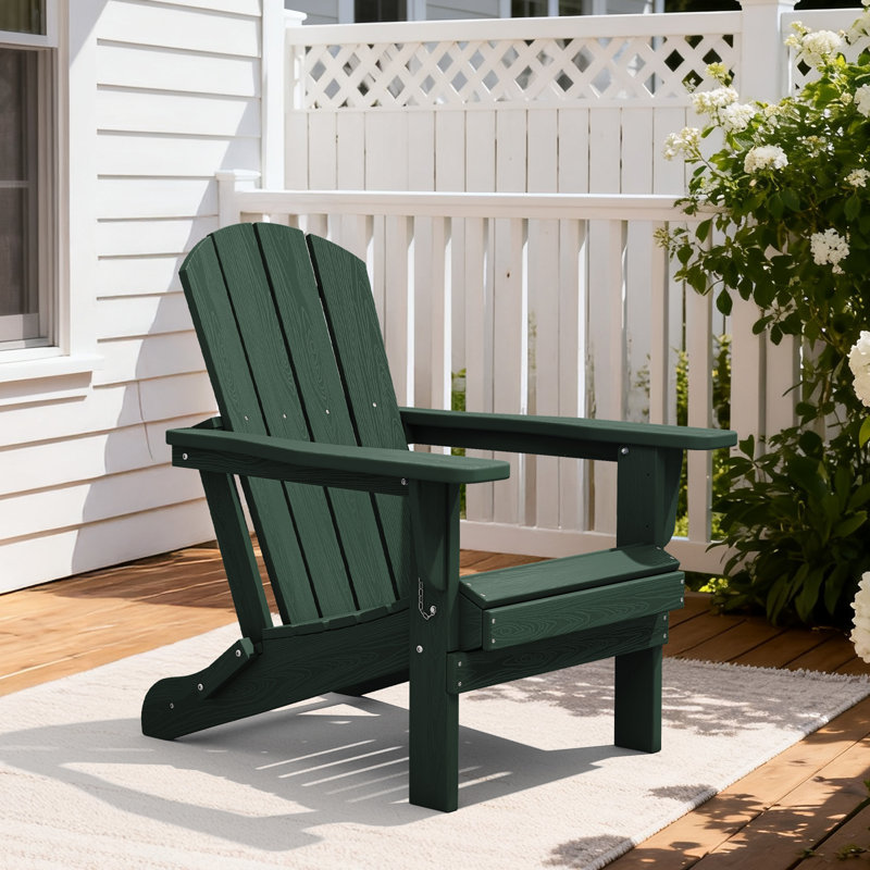 Chaise Adirondack pliable en PEHD Clitheroe, Vert
