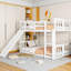 Lit simple au-dessus d'un lit superposé avec glissade et bois massif - Blanc pour une chambre à coucher confortable