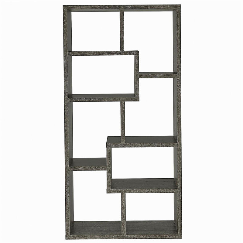 Bibliothèque à 8 tablettes gris mat