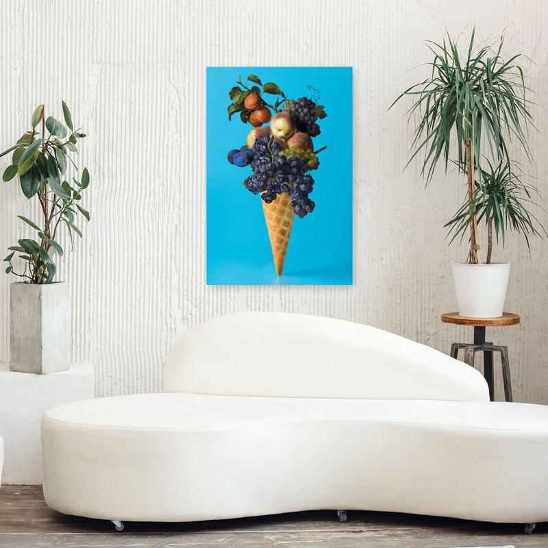 Art mural de fruits contemporain, H 36 po x l 24 po