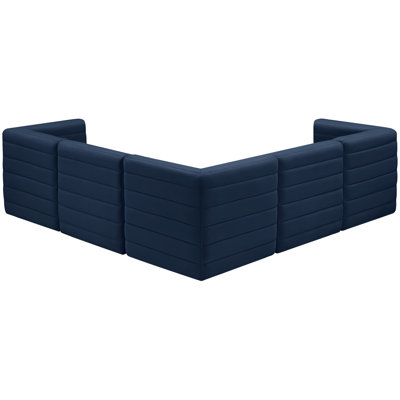 Enso Velvet L-Shaped Sectional Reversible