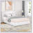 Patented 2-Drawers Storage Bed Queen Size Ivory Boucle Upholstered Platform Bed, Tufted Headboard, Wooden Slat Support, No Box Spring Needed