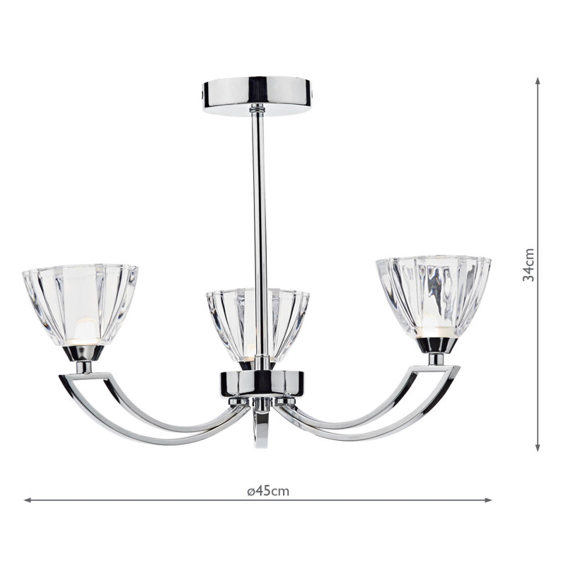 Berkeley Glass Semi Flush Mount