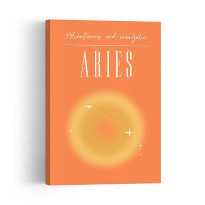 Energetic Aries Zodiac Abstract Colorful Contemporary Wall Art Print by Amelie - Print