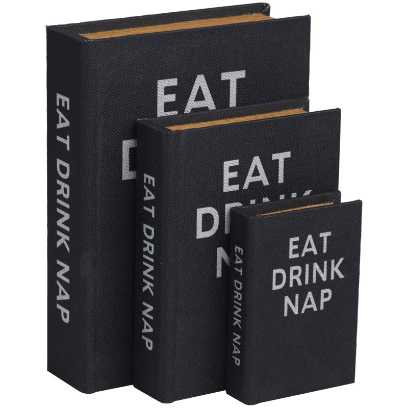 Lin avec typographie et livre décoratif inspiré de la page dorée, Noir