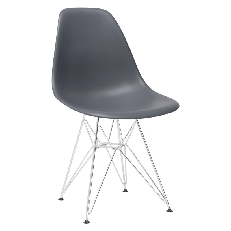 Chaise d’appoint Padget, Thermolaqué noir, Gris