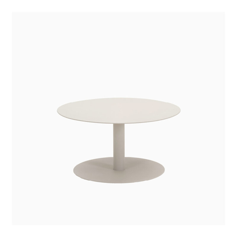 Kodo Outdoor Round Coffee Table, Dune White, 14'' H x 26'' W x 26'' D, Dune White