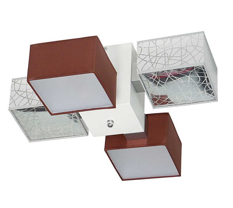 Miranda Semi Flush Mount, Light Brown, Light brown/Silver