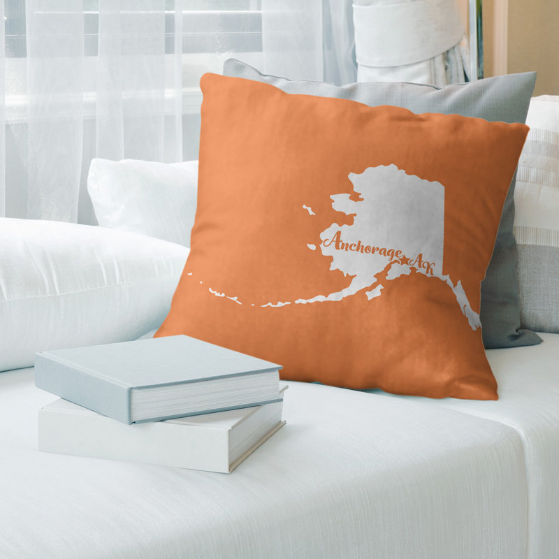 Housse de coussin, 18 po x 18 po, Orange, Casper
