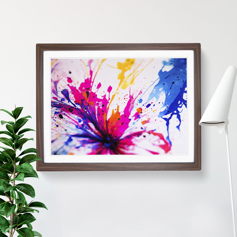 Flower Splash Vol.4 Abstract - Framed Print, 46cm H x 64cm W x 2cm D, Walnut