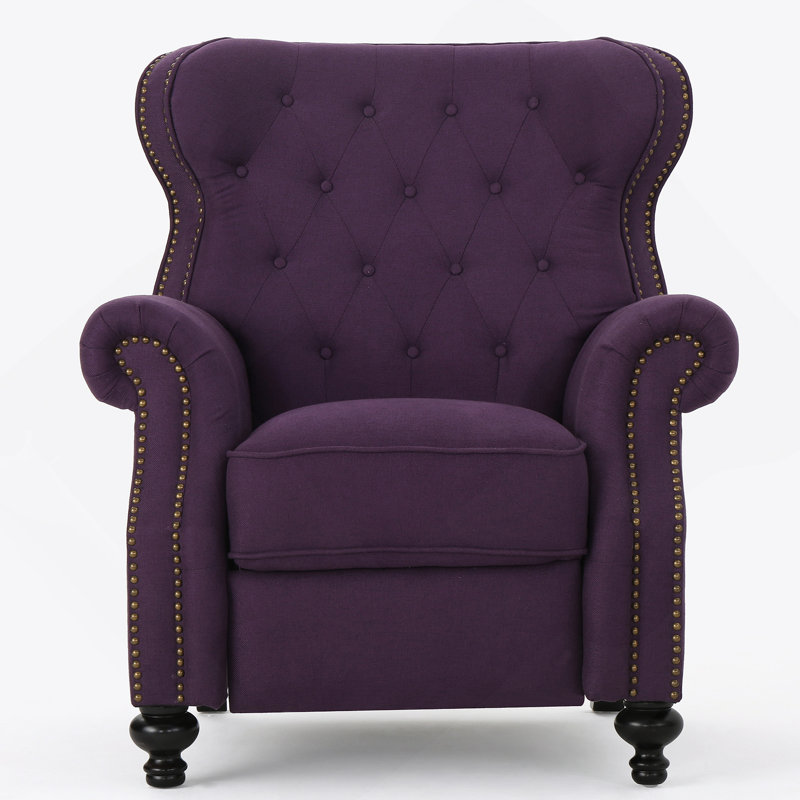 Fauteuil inclinable avec accoudoirs roulés prune Accents