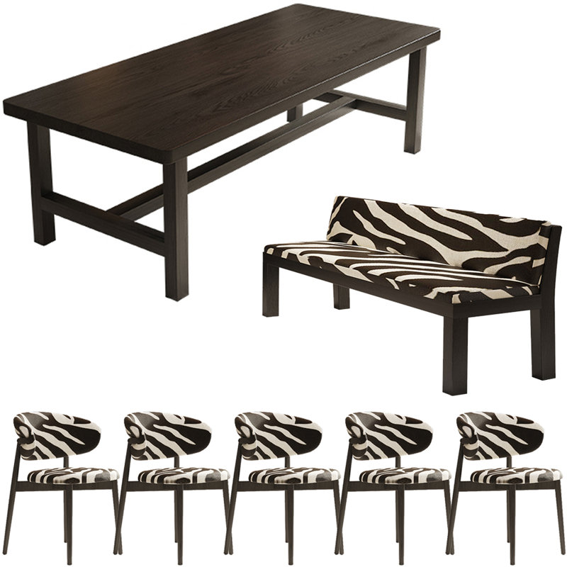 Ensemble de table de salle à manger style Nordic, H 29,5 po x L 86,6 po x l 35,4 po