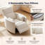 Fauteuil inclinable électrique pivotant en chenille avec dossier et repose-pieds indépendants, deux coussins décoratifs et port de charge de type C