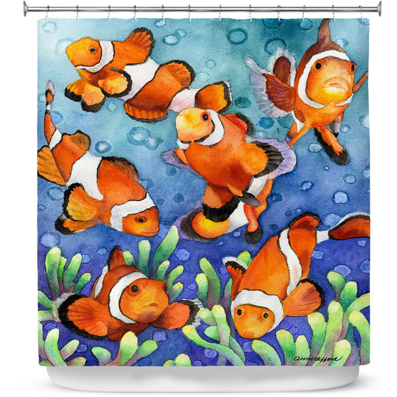 Rideau de douche simple matin fish