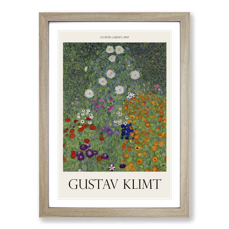 Flower Garden Vol.2 by Gustav Klimt - Single Picture Frame Print, 48cm H x 36cm W x 2cm D, Oak Framed