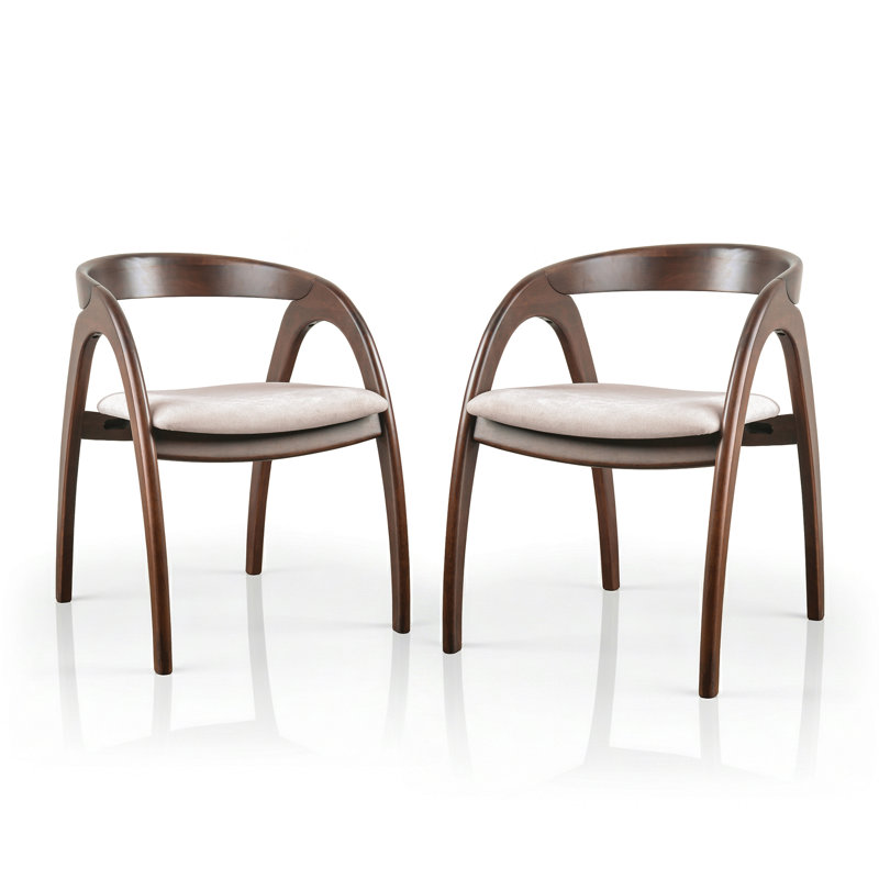 Rozella Solid Wood Curved Arm Chairs