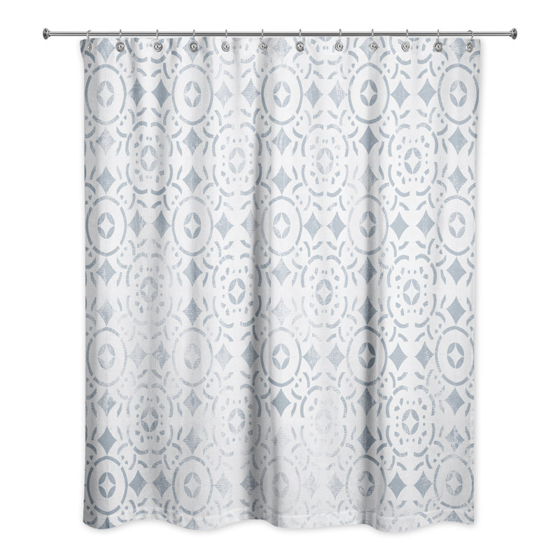 Rideau de douche simple mosaïque patiné Dwaine