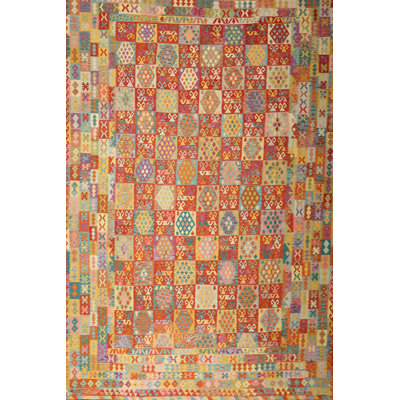 Tapis contemporain orange / brun / crème