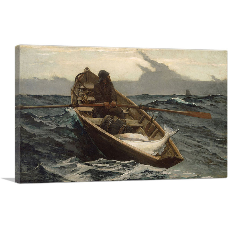 «Fog Avertissement 1885» par Winslow Homer, reproduction d'art sur toile tendue, H 18 po x l 26 po x P 0,75 po