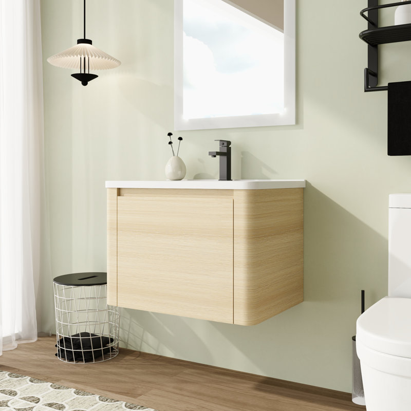 Meuble-lavabo simple 28 po avec comptoir en céramique et portes à fermeture en douceur 28 po, 28"