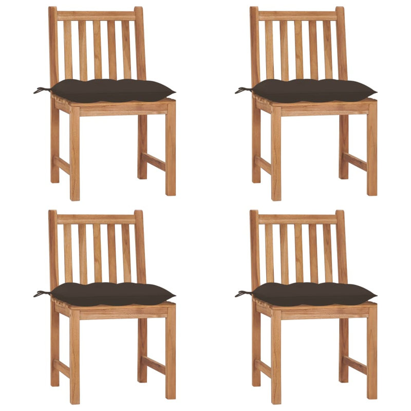 Bryantjr Teak Patio Chair with Cushions, Taupe