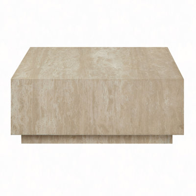 Table basse beige en travertine