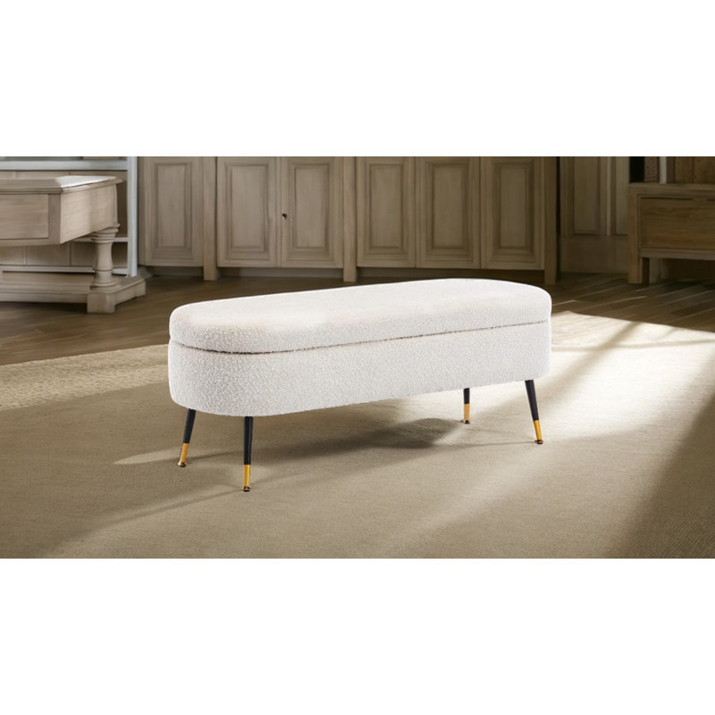 Banc de rangement à couvercle rabattable Ilana
