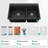 Quartz Kitchen Sink - 33" X 22" Granite Composite Double Bowl (60/40) Workstation Topmount Drop-In Kitchen Sink-118942020