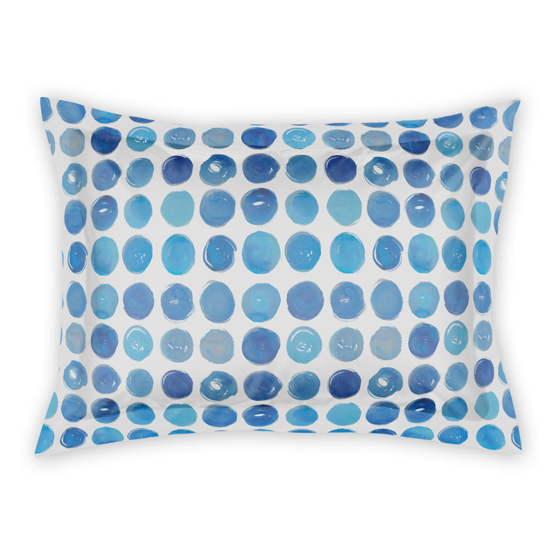 Couvre-oreiller à pois bleus, Standard / simple