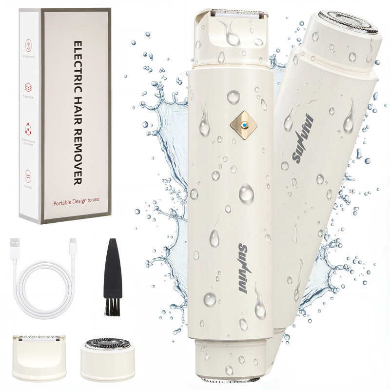 Tondeuse électrique 2 en 1 pour femme, Blanc