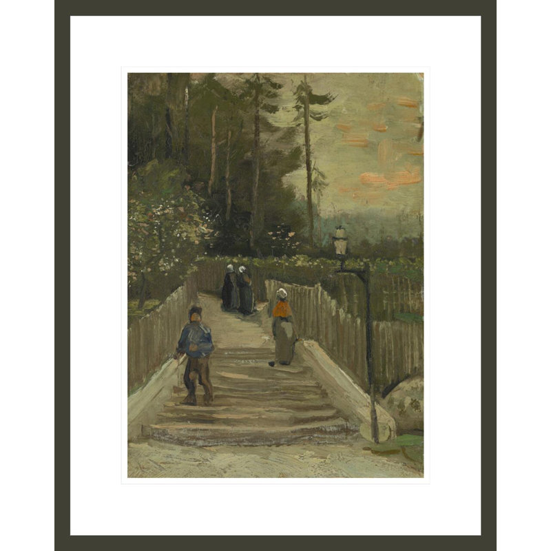 «Path in Montmartre» par Vincent van Gogh, impression giclée encadrée, H 21,75 po x l 17,45 po