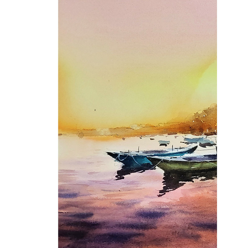 La peinture de Varanasi | Aquarelle sur papier | Décoration murale