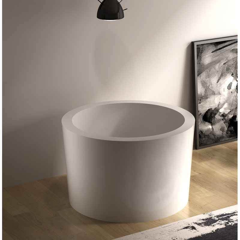 41.14'' x 41.14'' Soaking Acrylic Bathtub, Polish White