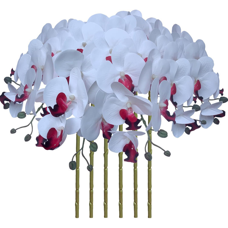 32" Pure White Artificial Orchid Stems